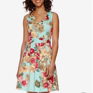 NWT blue floral fit and flare spring summer dress